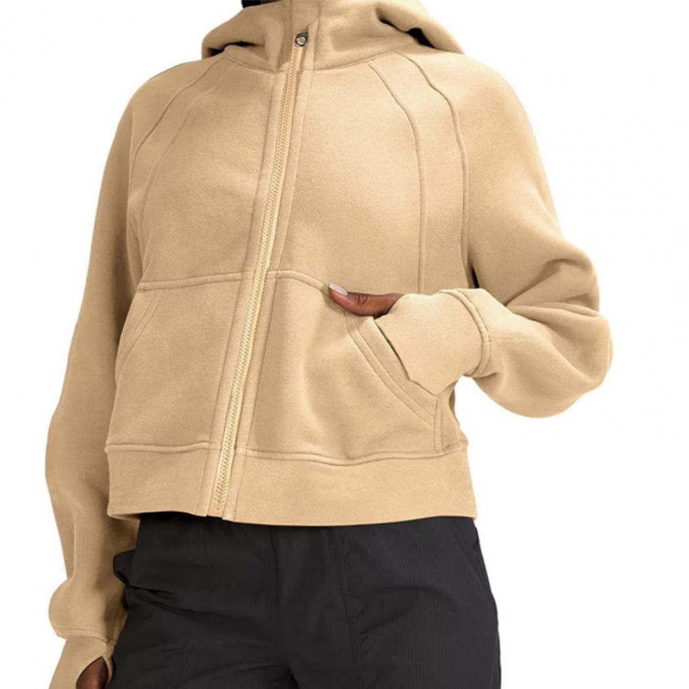 Damen lässige Kapuzenjacke mit nach unten gerafftem Schnitt und praktischen Taschen Drune