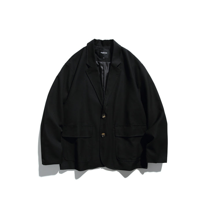Herren Oversize Sakko aus fallendem Twill mit aufgesetzten Pattentaschen Drune