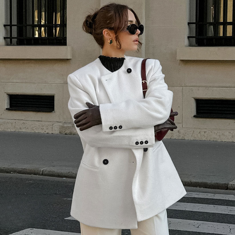 Damen Trendiger Oversized Blazer mit doppelter Knopfleiste Drune