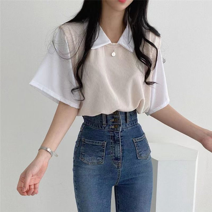 Damen Shirt mit modischem Layering-Effekt und bequemen Oversized-Schnitt