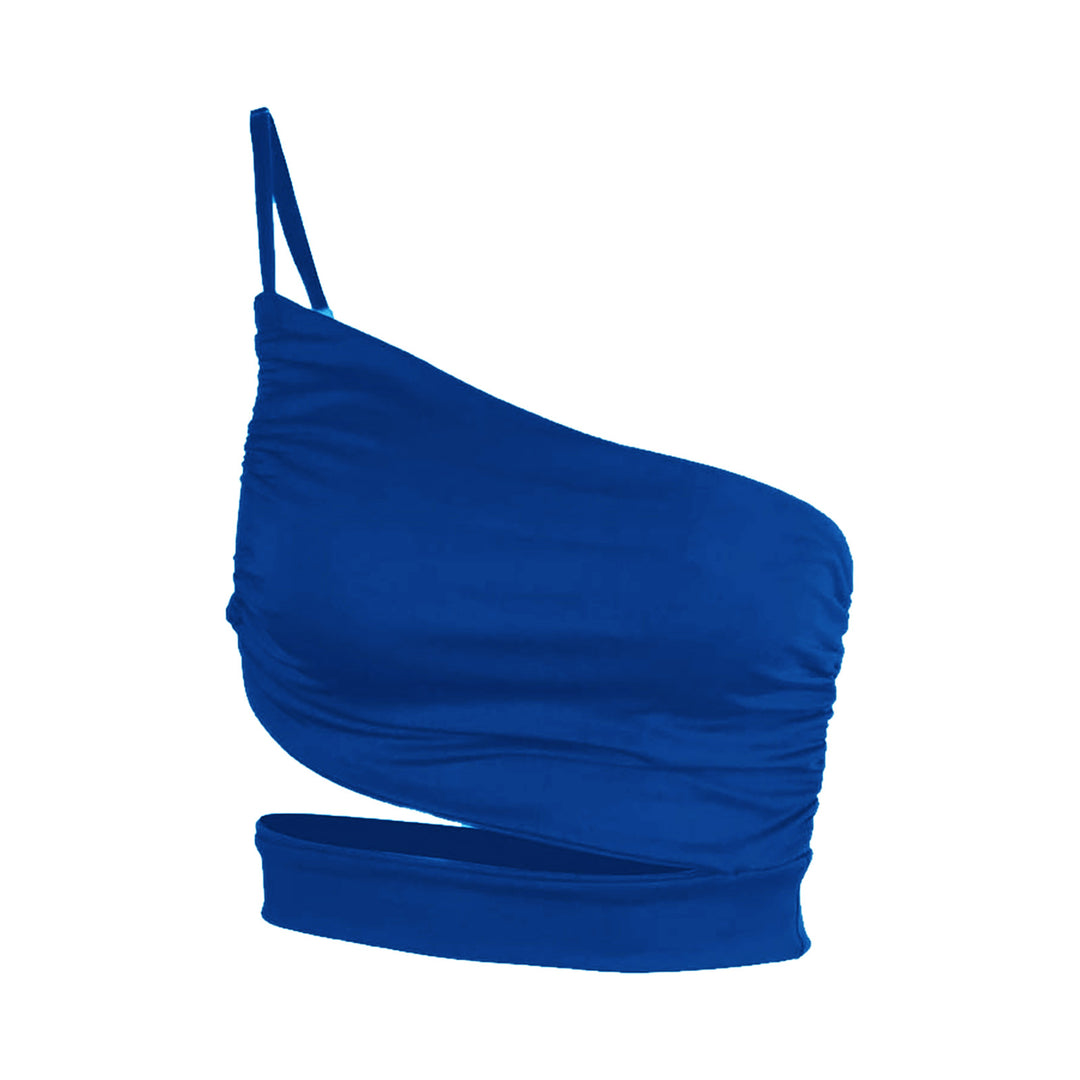 Damen asymmetrisches Crop-Top mit elegantem Wickeldesign Drune
