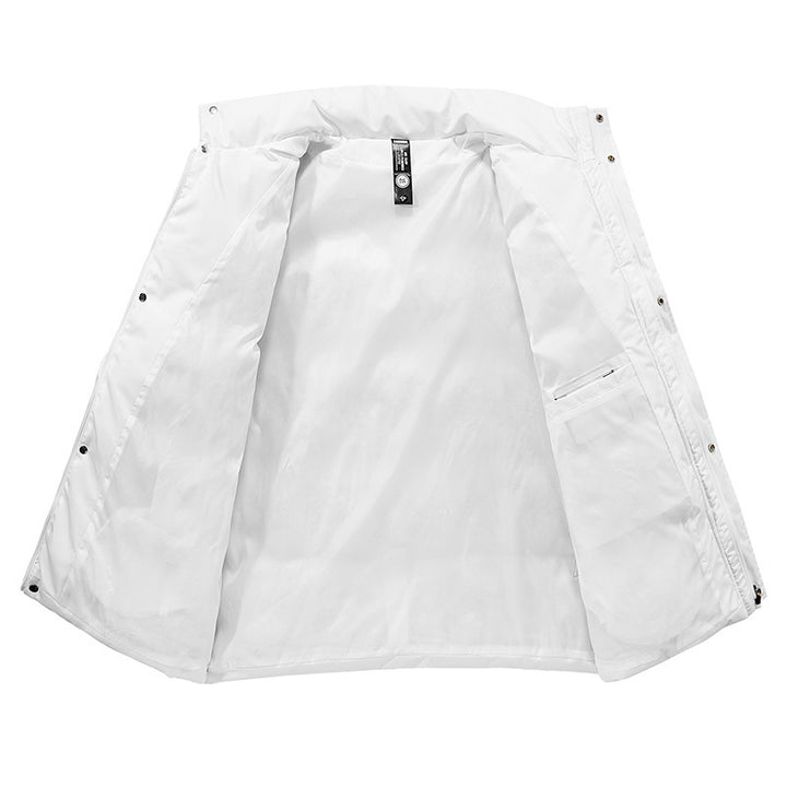 Unisex Wattierte City-Pufferjacke mit hochschließendem Stehkragen und verdeckter Druckknopfleiste Drune