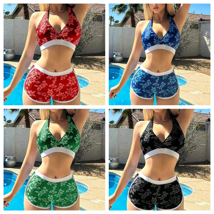 Damen sportliches Bikinioberteil und Shorts-Set Drune