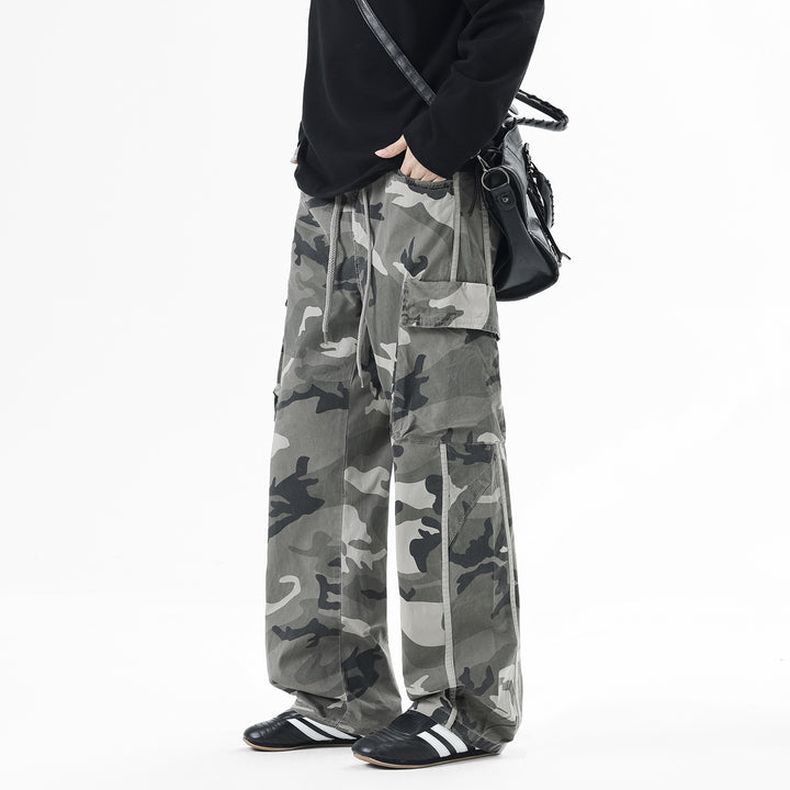 Herren Cargohose mit elastischem Bund, Tunnelzug und Mehrfach‑Taschen Drune