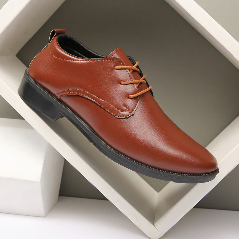 Herren Elegante Glatte Leder Schnürschuhe Drune