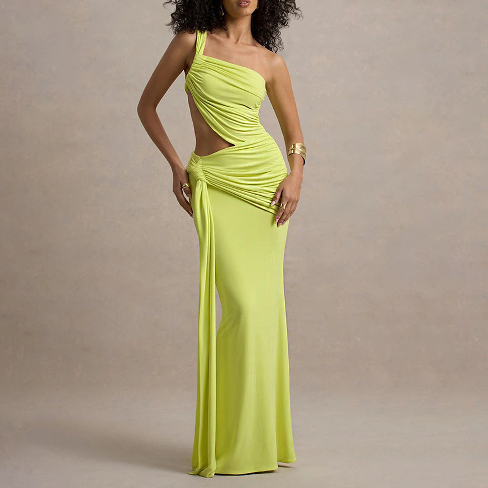 Damen Elegantes Wickelkleid mit asymmetrischem Schnitt und raffiniertem Cut-Out Drune