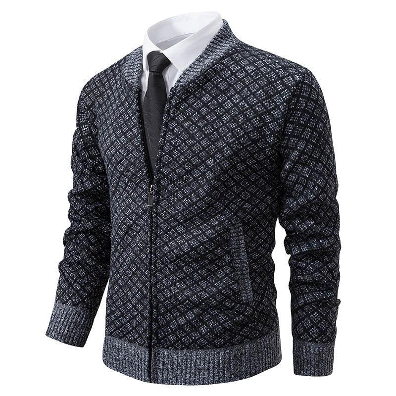 Herren modischer Strickblazer mit feinem Strukturmuster Drune