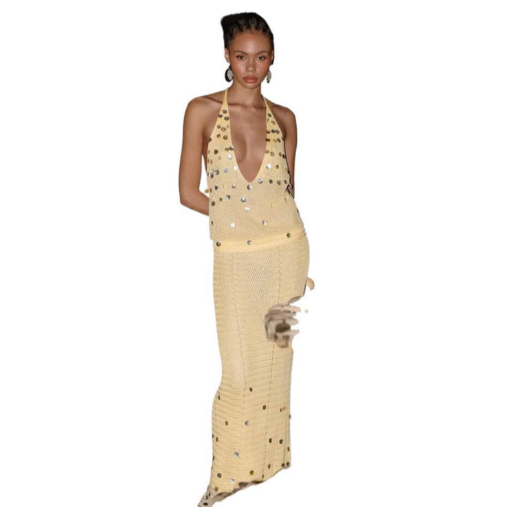 Damen Stricktop mit funkelneden Details Drune