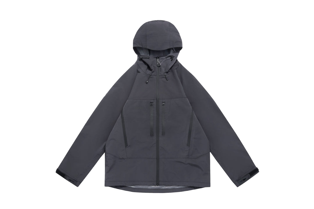 Unisex Technische Kapuzen-Outdoorjacke mit getapten Reißverschlüssen Drune