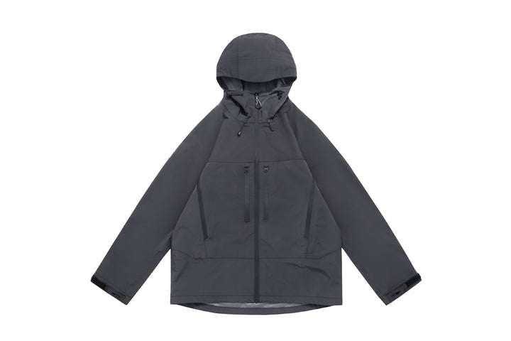 Unisex Technische Kapuzen-Outdoorjacke mit getapten Reißverschlüssen Drune