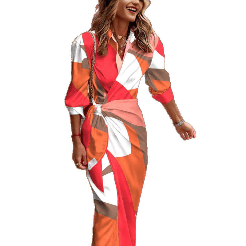 Frauen Elegantes Wrap Kleid Drune