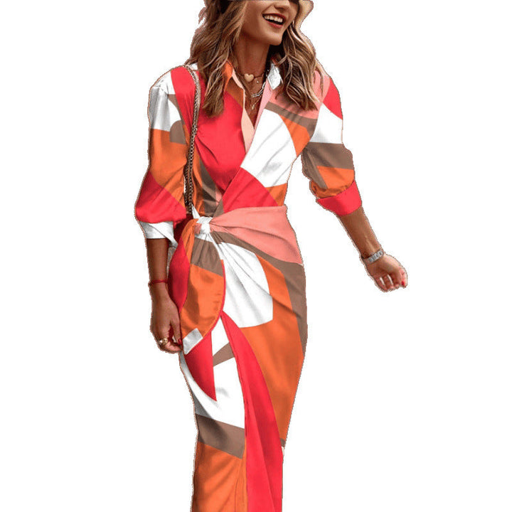 Frauen Elegantes Wrap Kleid Drune