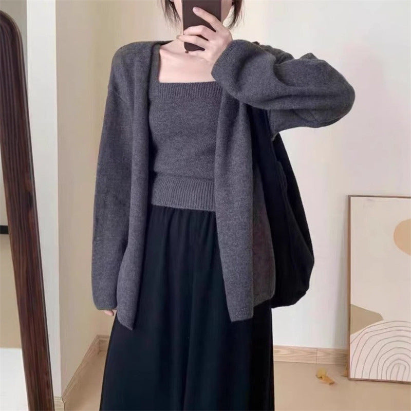 Damen Leichte Strickjacke mit offenem Design und weichem Material Drune