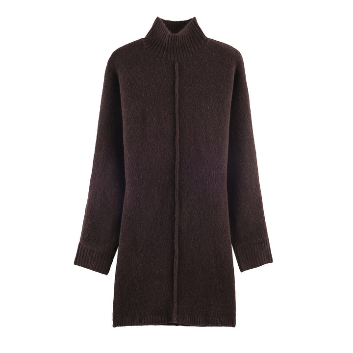 Damen Oversized Strickkleid mit Rollkragen und Ballonärmeln Drune