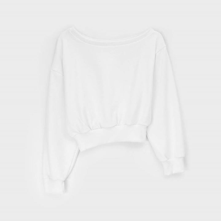 Damen lässiger Pullover mit asymmetrischem Ausschnitt Drune