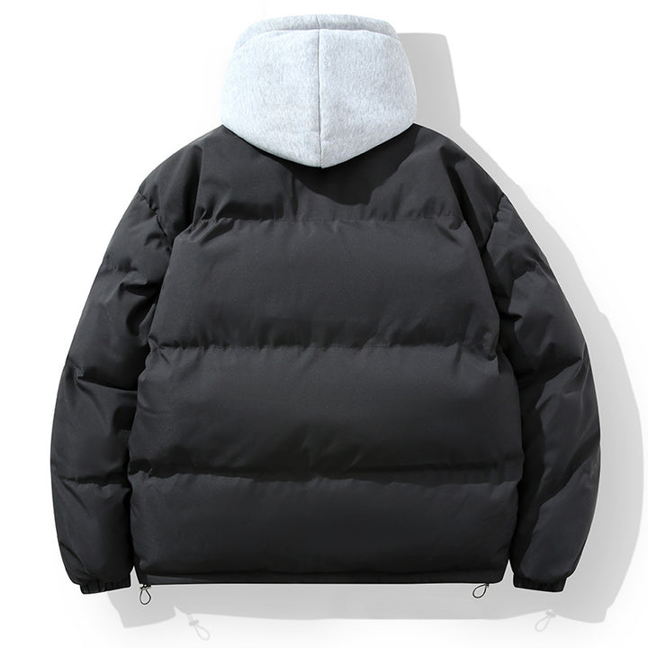 Herren wattierte Steppjacke mit integriertem Hoodie-Innenlayer und winddichter Außenlage Drune