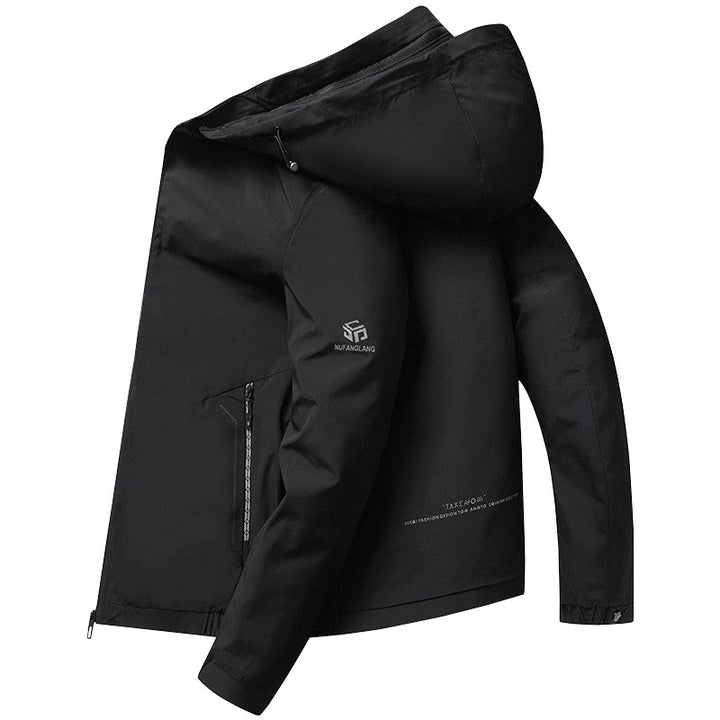 Herren Leichte Kapuzenjacke im urbanen Travel-Style mit Dreiviertelärmeln Drune