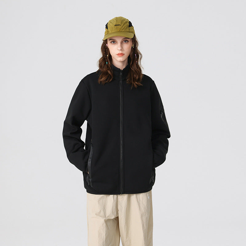 Herren Leichte Softshell-Fleecejacke mit Stehkragen, durchgehendem Reißverschluss und Ärmeltasche Drune