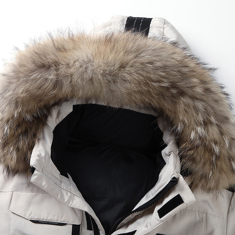 Herren Winterparka mit abnehmbarer Kunstfellkapuze, Thermoisolierung und Utility‑Taschen Drune