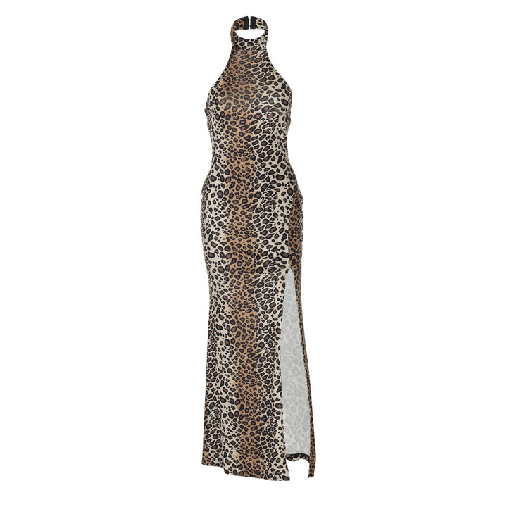 Damen Maxikleid mit schulterfreiem Design und dekorativem Schlitz Drune