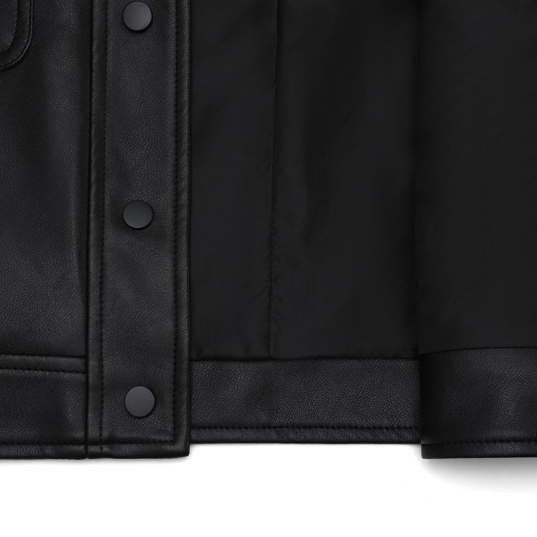 Damen Stilvolle Kunstlederjacke Drune
