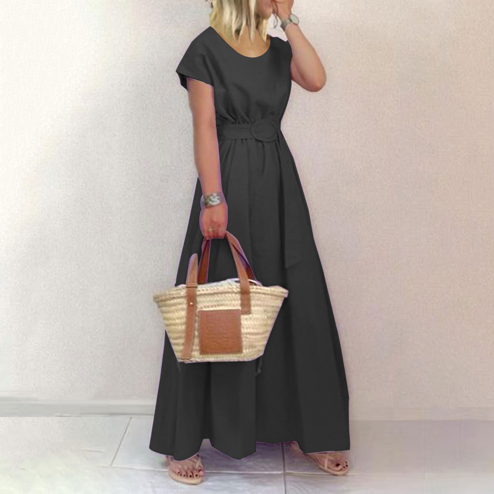 Drune | Gürtel-Swing-Maxi-Kleid mit Plus-Size-Option