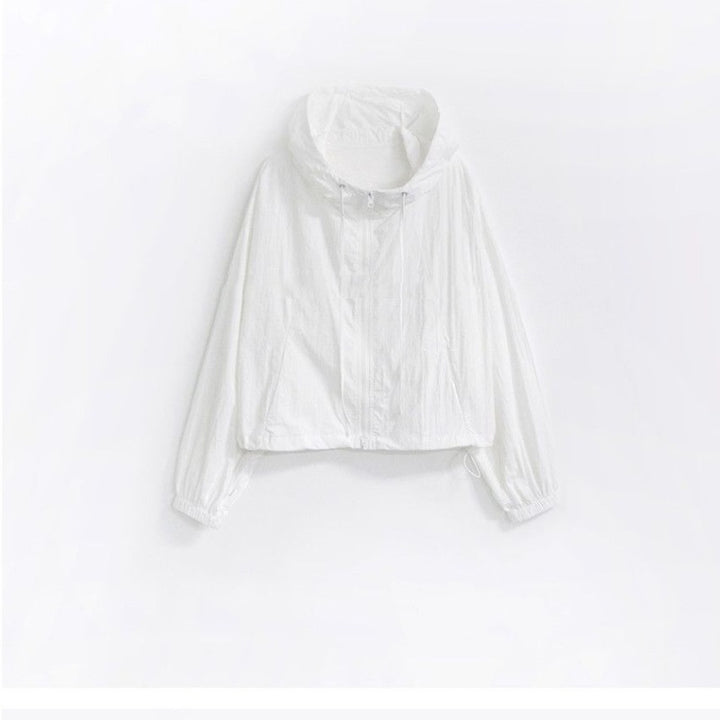 Damen cropped Sportjacke mit verstellbarem Kordelzug Drune