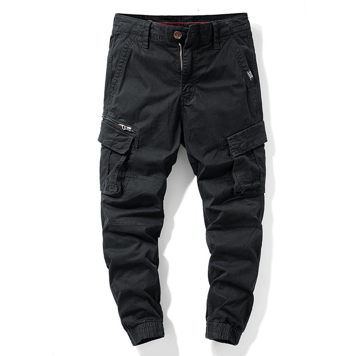 Herren Tapered‑Cargohose im Joggerstil mit Knieabnähern, Mehrfachtaschen und elastischen Knöchelbündchen Drune