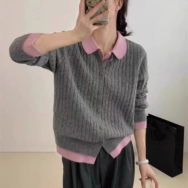 Damen Strickjacke mit strukturiertem Kabelmuster Drune
