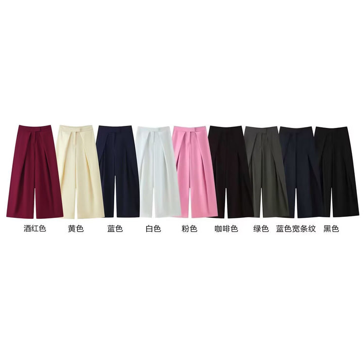 Damen Culotte-Hose mit weitem Bein, hoher Taille und ausgestellter Silhouette Drune
