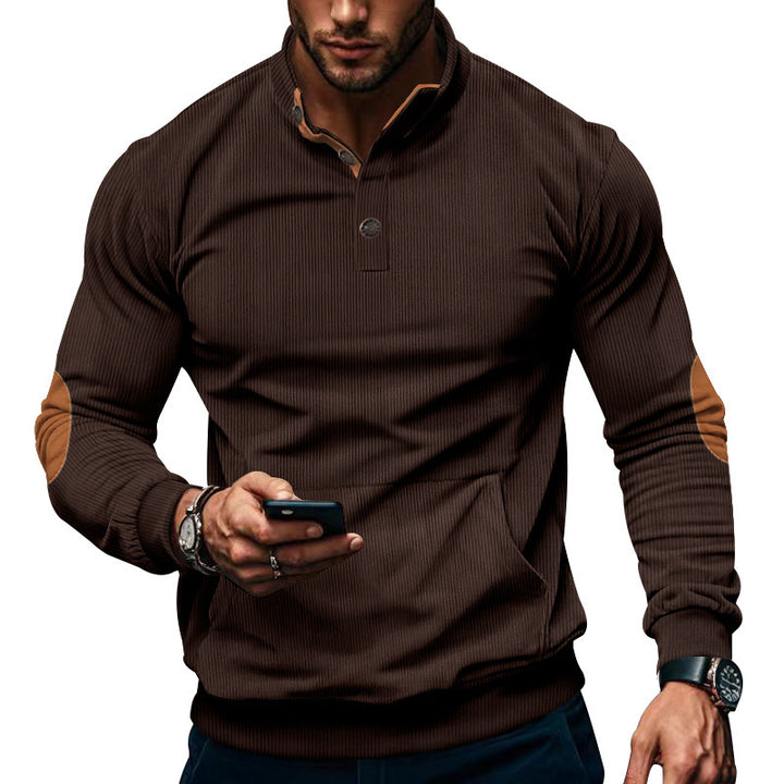 Herren stilvolles Langarm Kapuzenshirt mit modernem Strukturdesign und eleganten Akzenten Drune