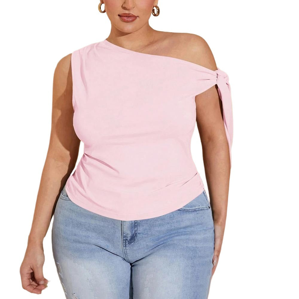 Damen asymmetrisches Top mit bindbarem Design Drune