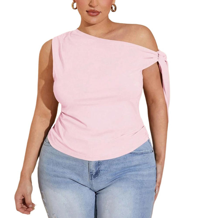 Damen asymmetrisches Top mit bindbarem Design Drune