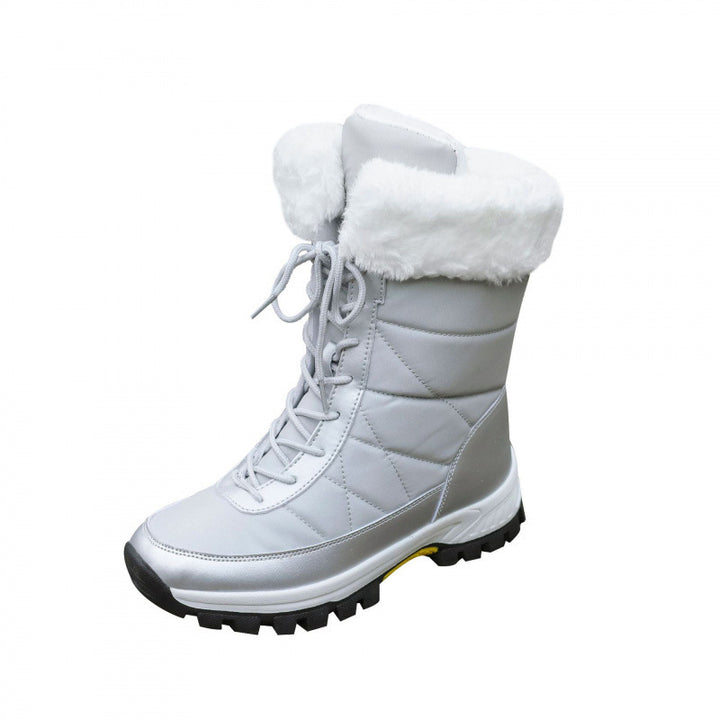 Damen Winterstiefel mit Kunstfellkragen, gesteppter Schaft und profilierter Thermosohle Drune