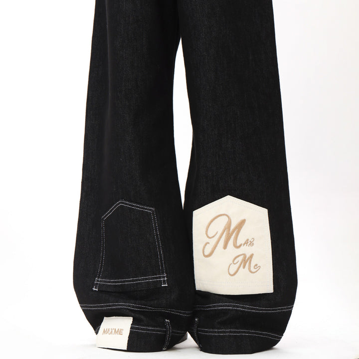 Damen Hochtaillierte Jeans mit weitem Bein Drune