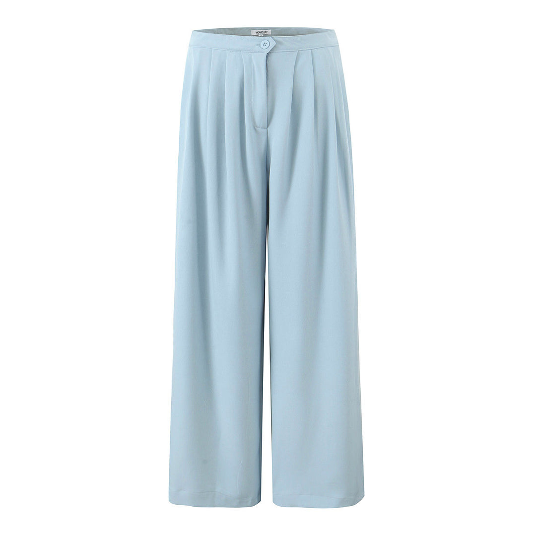 Damen Weite, elegante Hose mit Bundfalten Drune