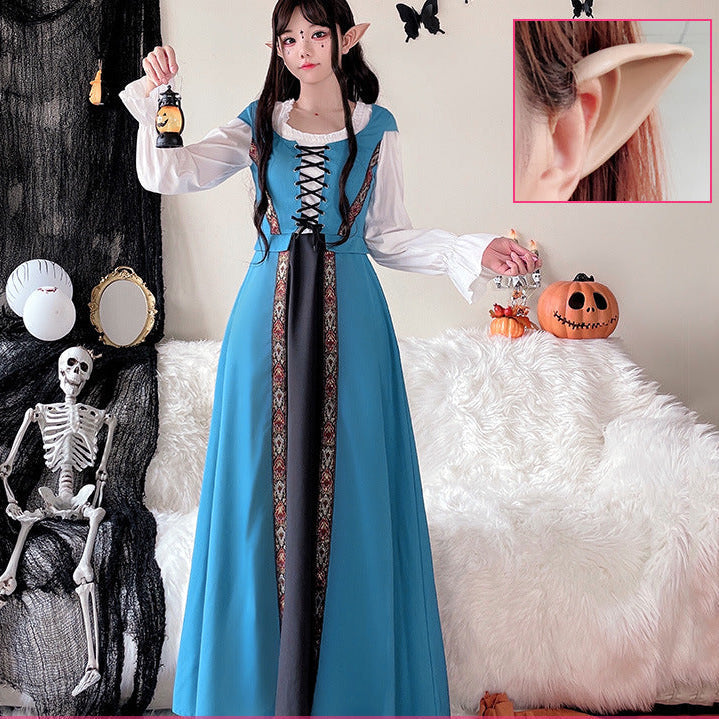 Damen Märchenhaftes Kostümkleid mit eleganter Schnürung und romantischen Details Drune