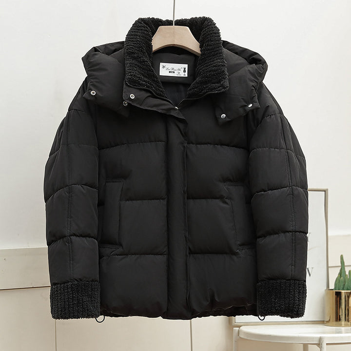 Damen Wattierte Freizeitjacke mit hohem Kragen und modischen Strickdetails Drune