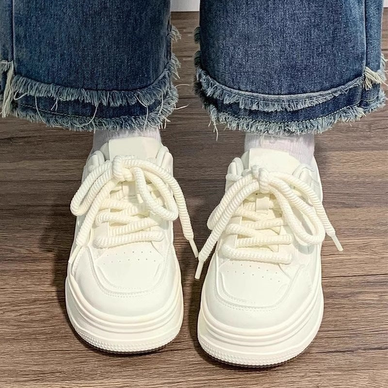 Damen Komfortable Sneaker mit dicker Gummisohle und atmungsaktivem Obermaterial Drune