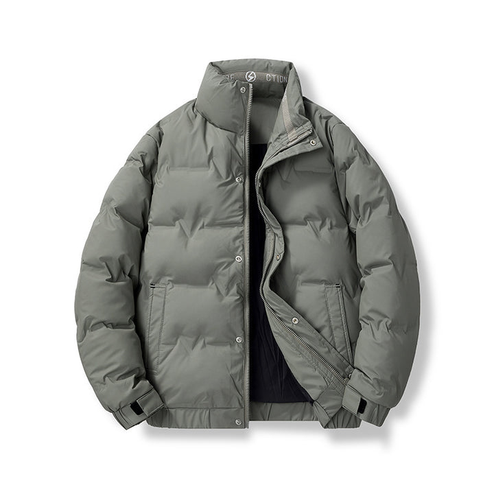 Herren wattierte Steppjacke mit hohem Stehkragen und verdeckter Reißverschluss-Front Drune