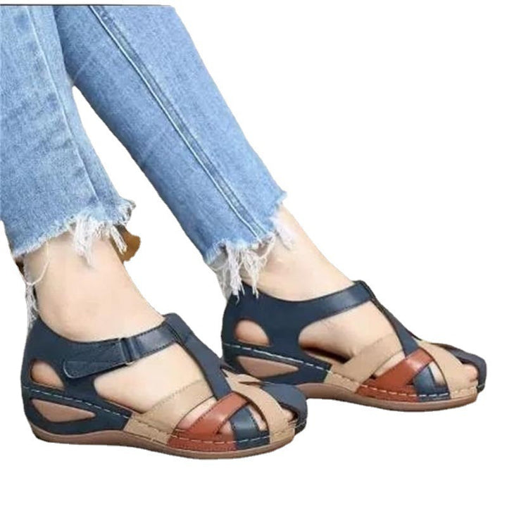 Damen Geflochtene geschlossene Komfort‑Sandalen mit verstellbarem Knöchelriemen Drune