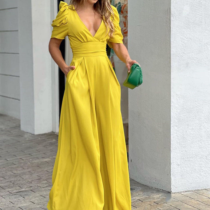 Damen Jumpsuit mit eleganten Puffärmeln Drune