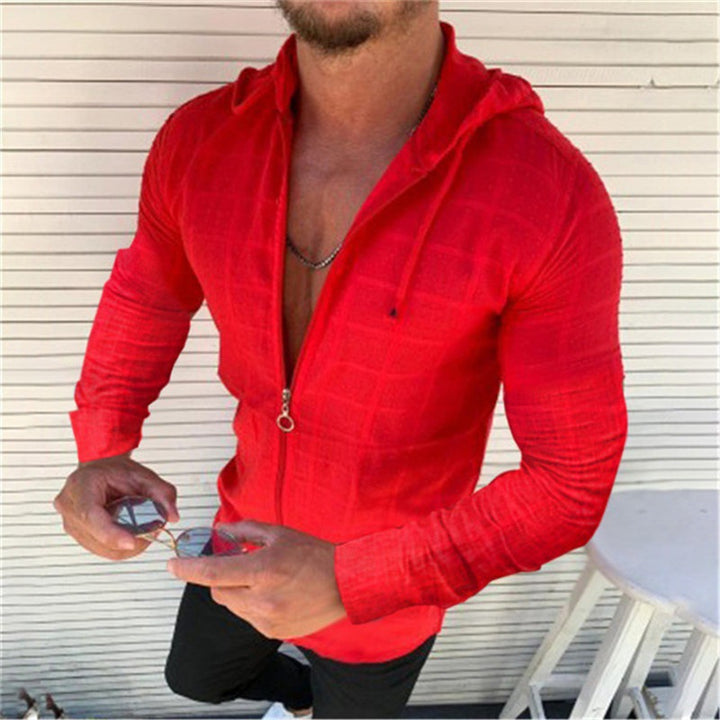 Herren Sportliche Langarmjacke mit innovativem Texturmuster und praktischem Reißverschluss Drune