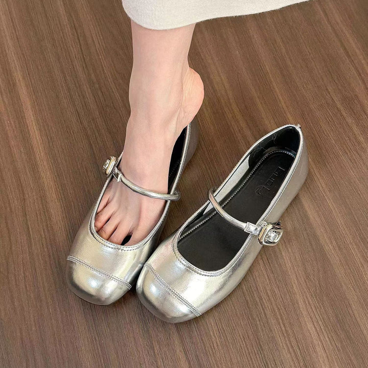 Damen Ballerinas mit dekorativem Schnallen-Detail und angenehmem Fußbett Drune