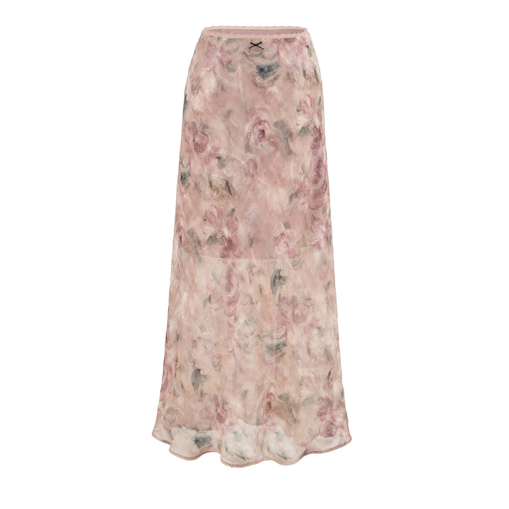 Damen Leichter Midirock aus Chiffon mit Leoprint und elastischem Bund Drune