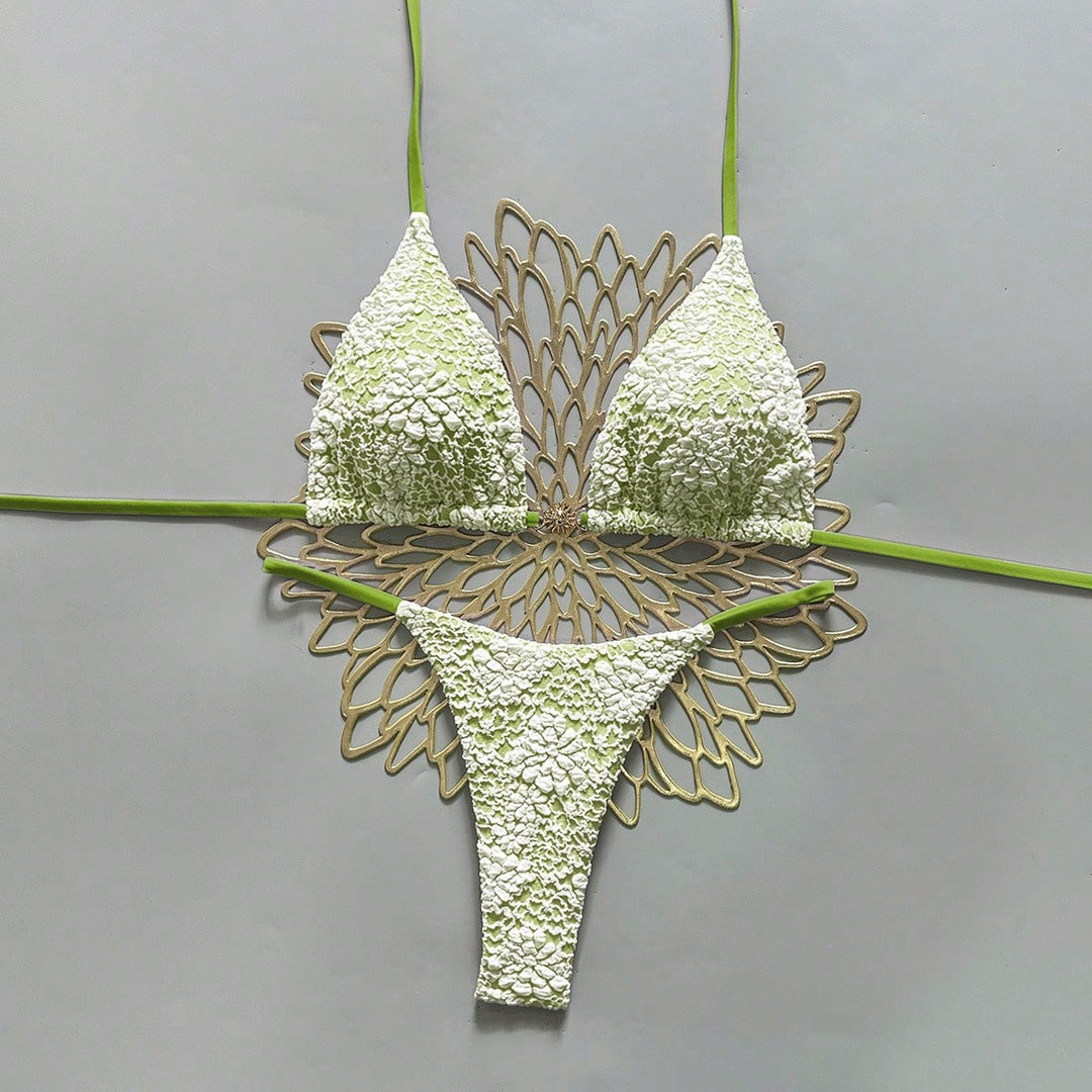 Damen Triangel-Bikini mit strukturierter Häkeloptik Drune