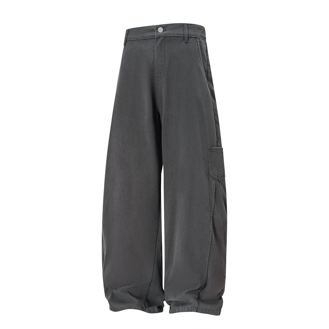Damen Hochtaillierte Extraweite Workwear‑Hose mit Ballonbein und Cargotasche Drune