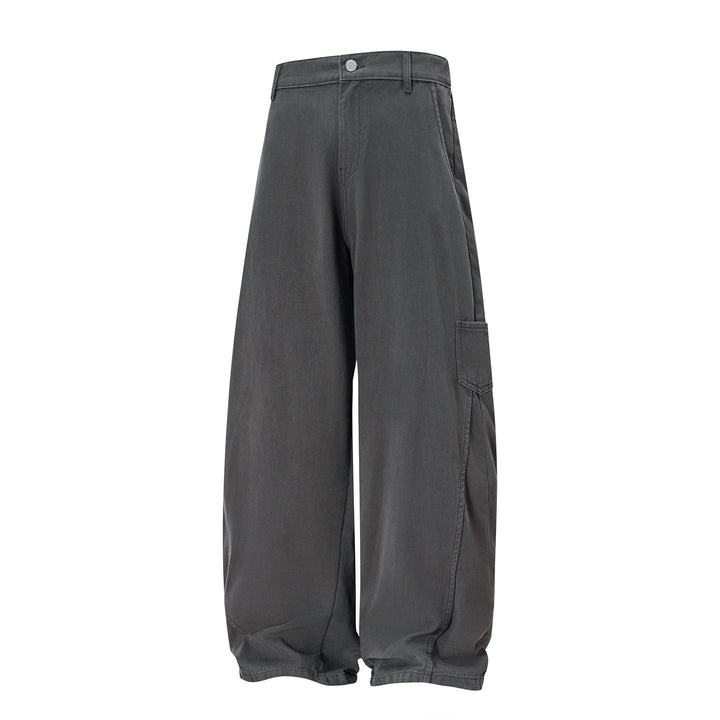 Damen Hochtaillierte Extraweite Workwear‑Hose mit Ballonbein und Cargotasche Drune