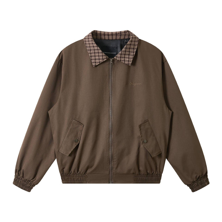 Herren Oversize‑Blousonjacke mit Karokragen und aufgesetzten Pattentaschen Drune