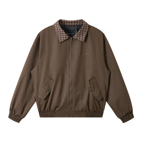 Herren Oversize‑Blousonjacke mit Karokragen und aufgesetzten Pattentaschen Drune